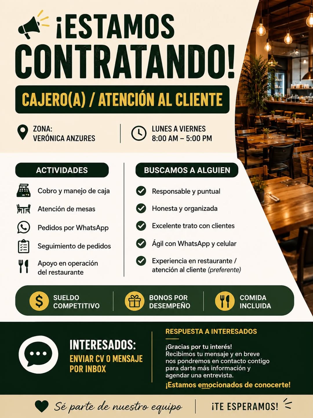 Cajero(a) / Atención al Cliente