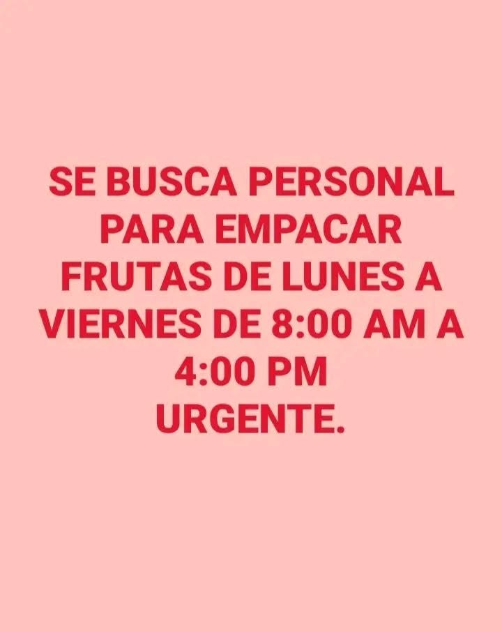 Personal para Empacar Frutas