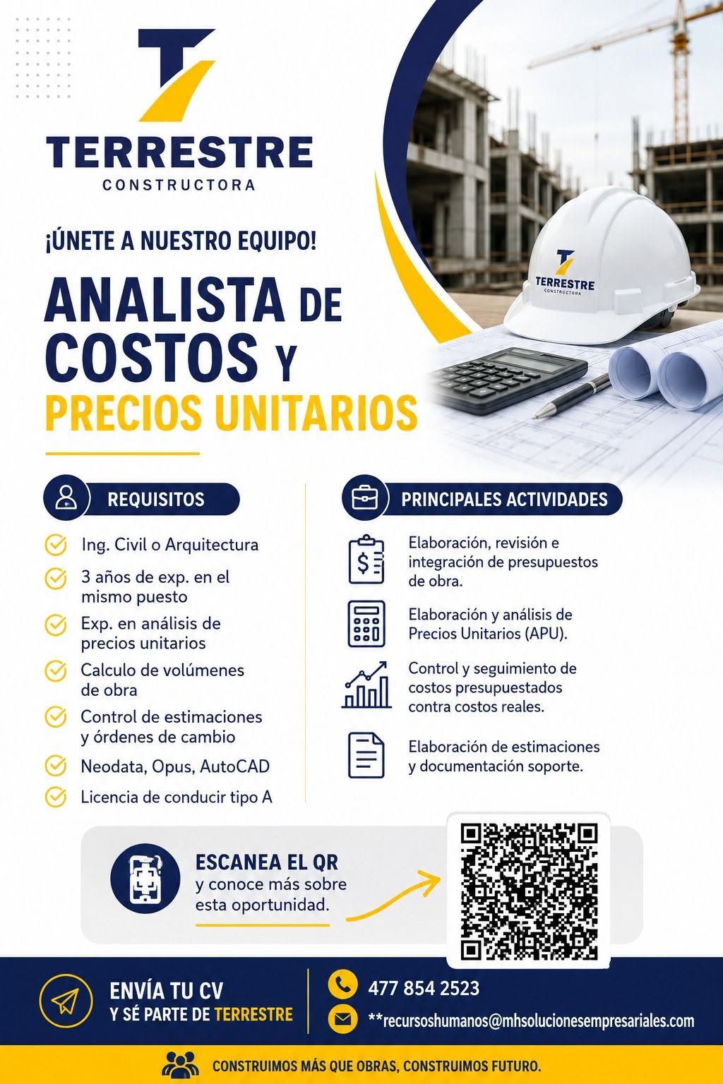 Analista de costos y precios unitarios