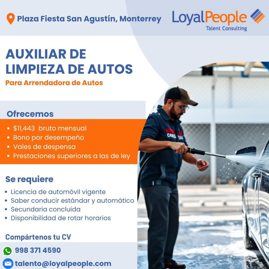 Auxiliar de Limpieza de Autos
