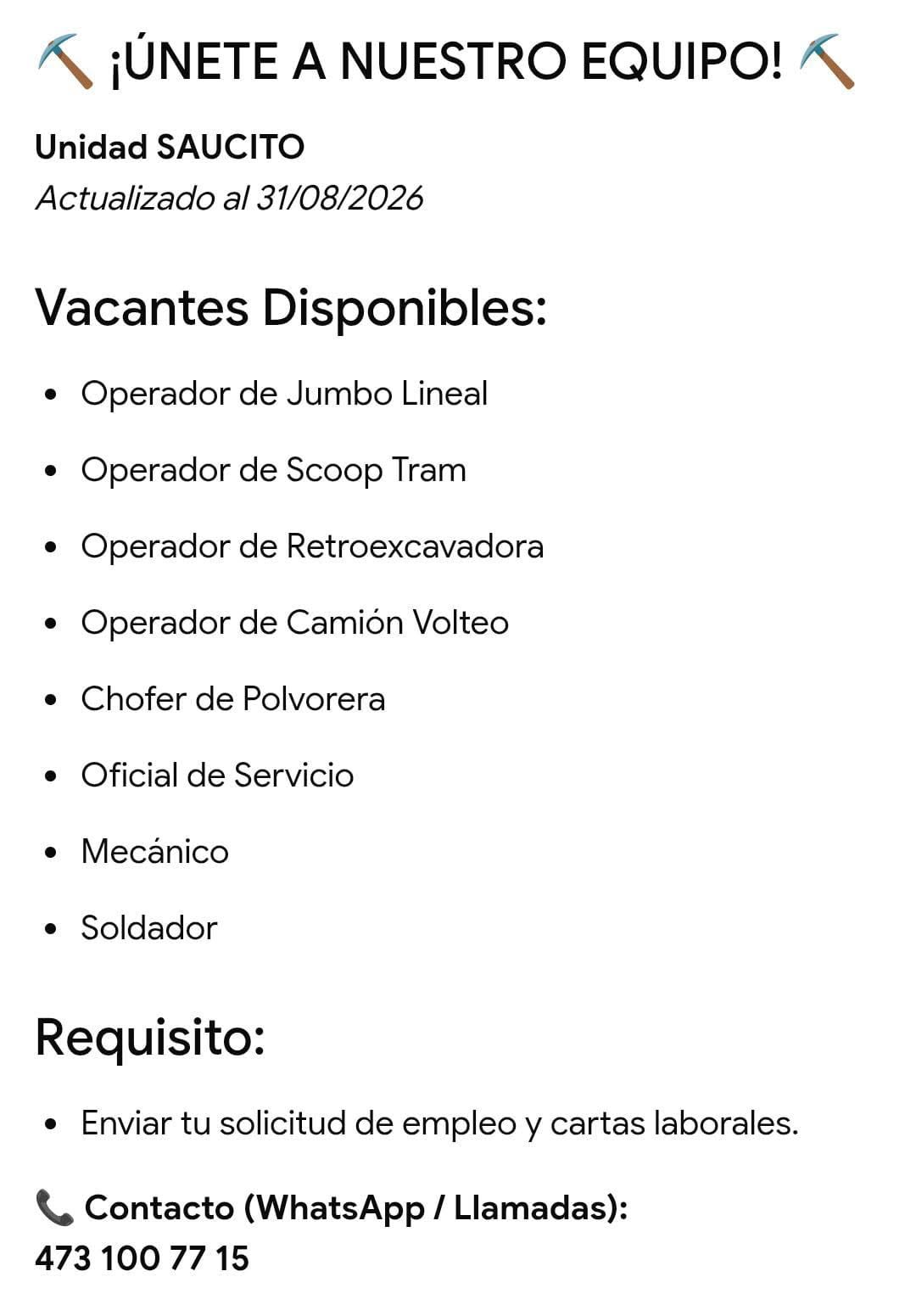 Operador de Jumbo Lineal