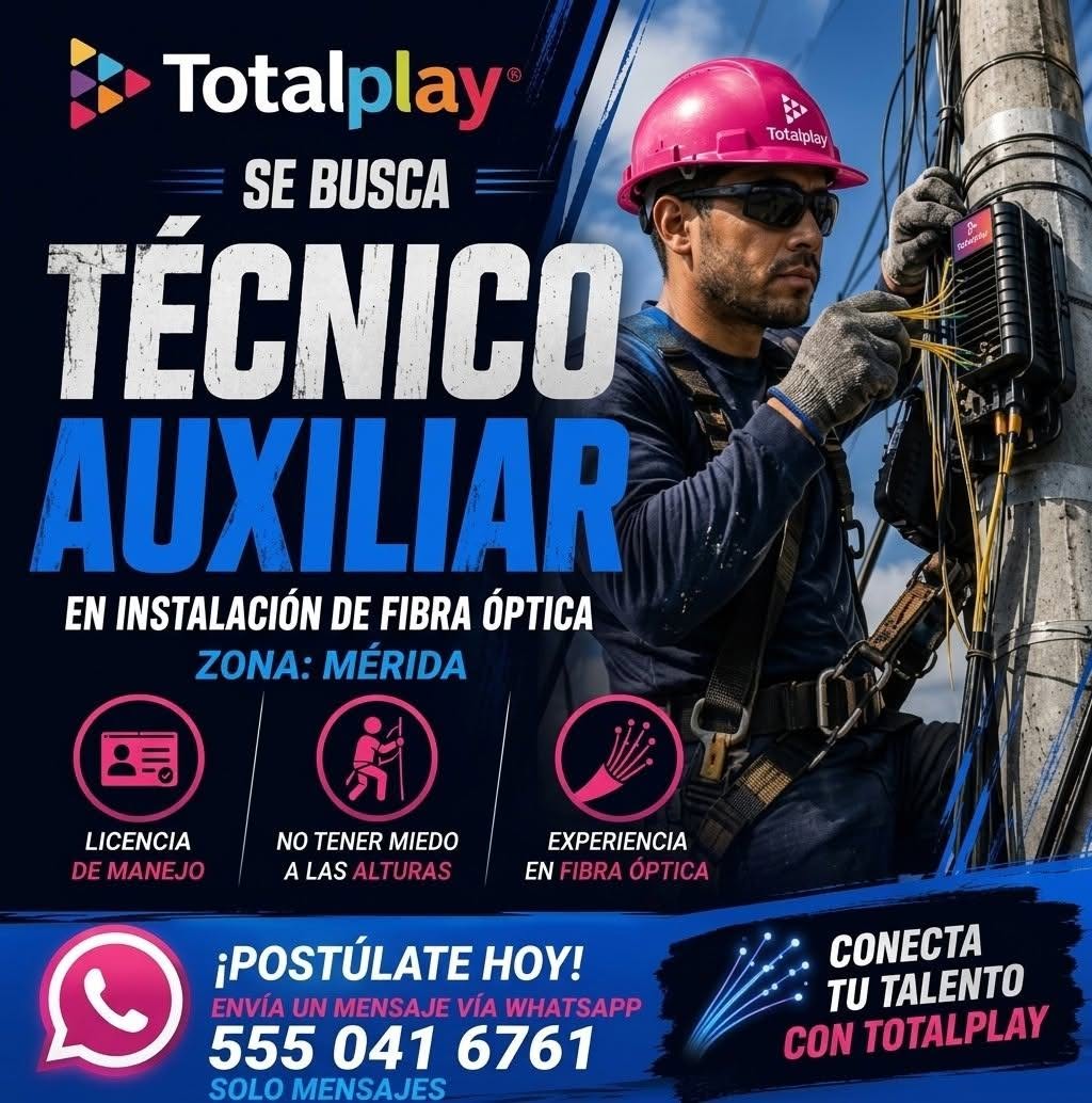 Técnico Auxiliar en Instalación de Fibra Óptica