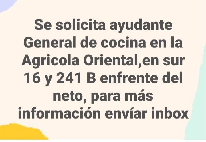 Ayudante General de Cocina