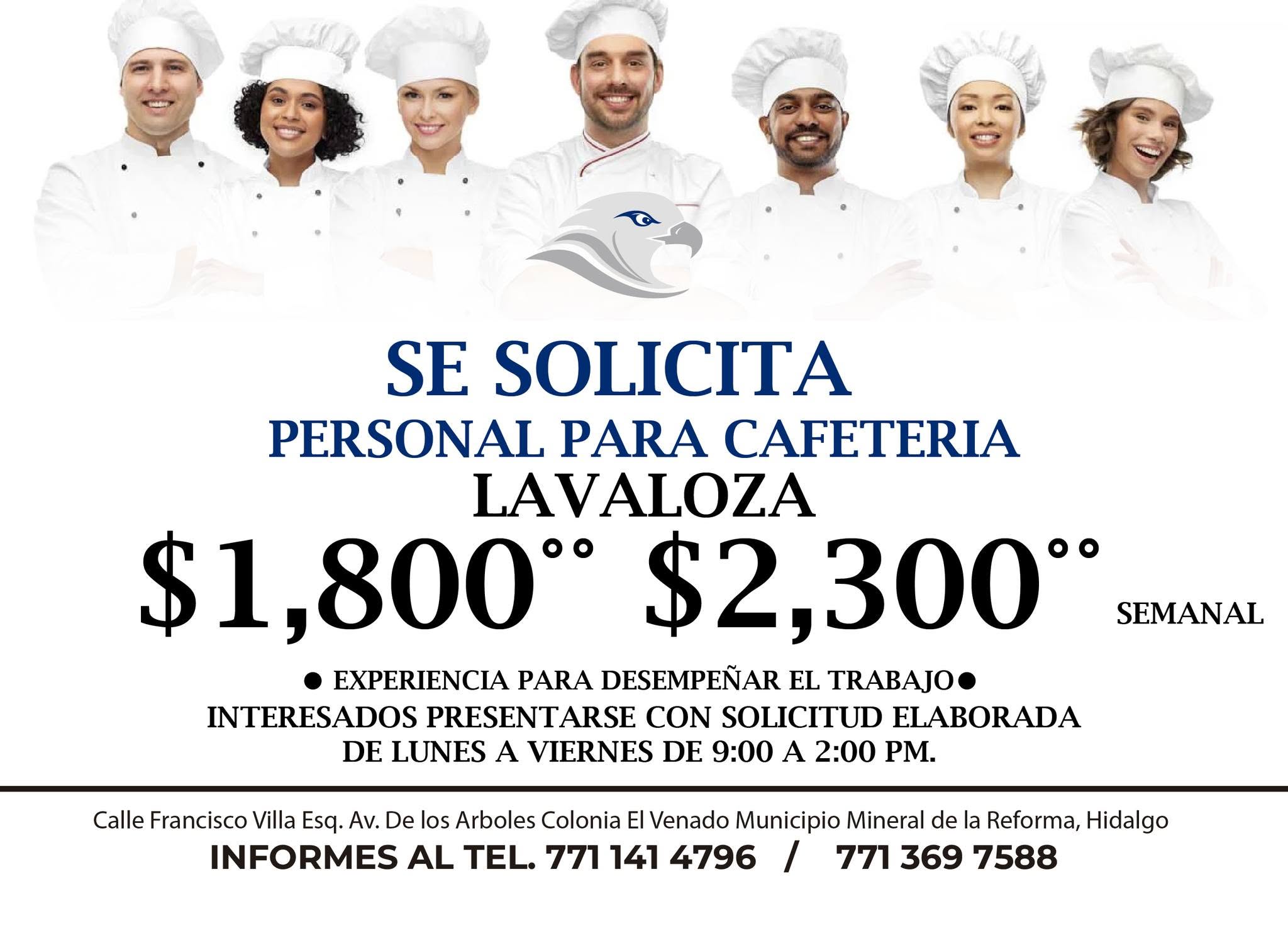 Personal para Cafetería
