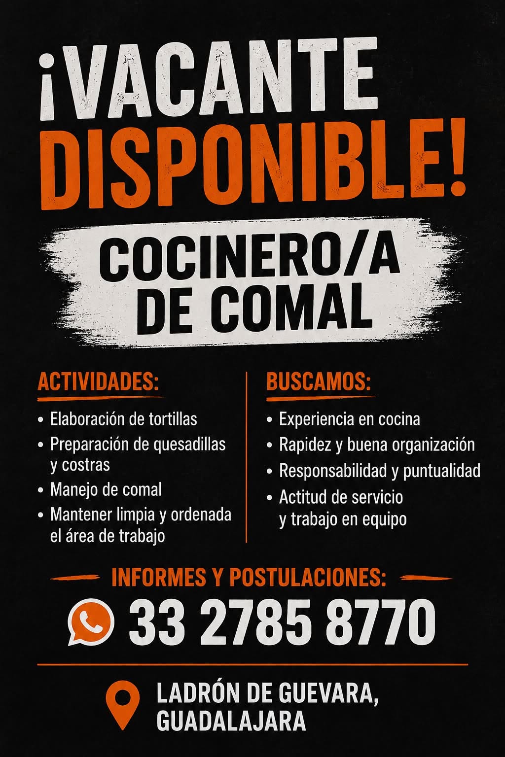 Cocinero/a de Comal