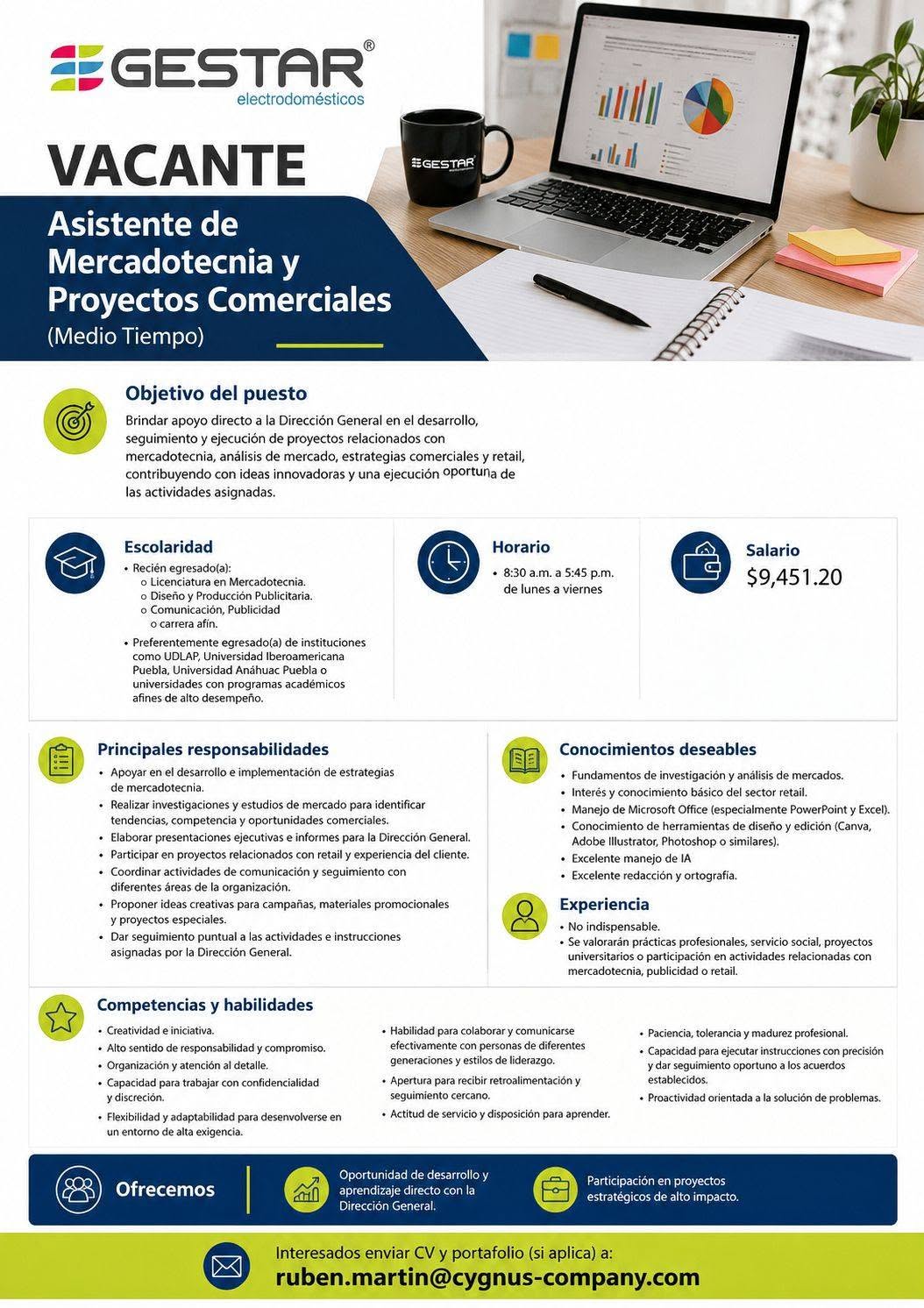 Asistente de Mercadotecnia y Proyectos Comerciales