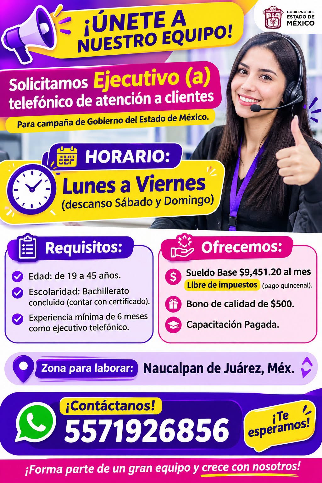 Ejecutivo (a) telefónico de atención a clientes