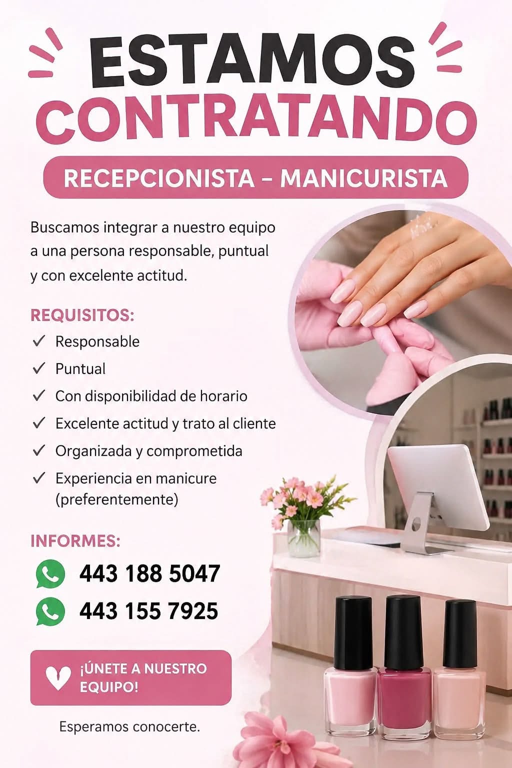 Recepcionista - Manicurista