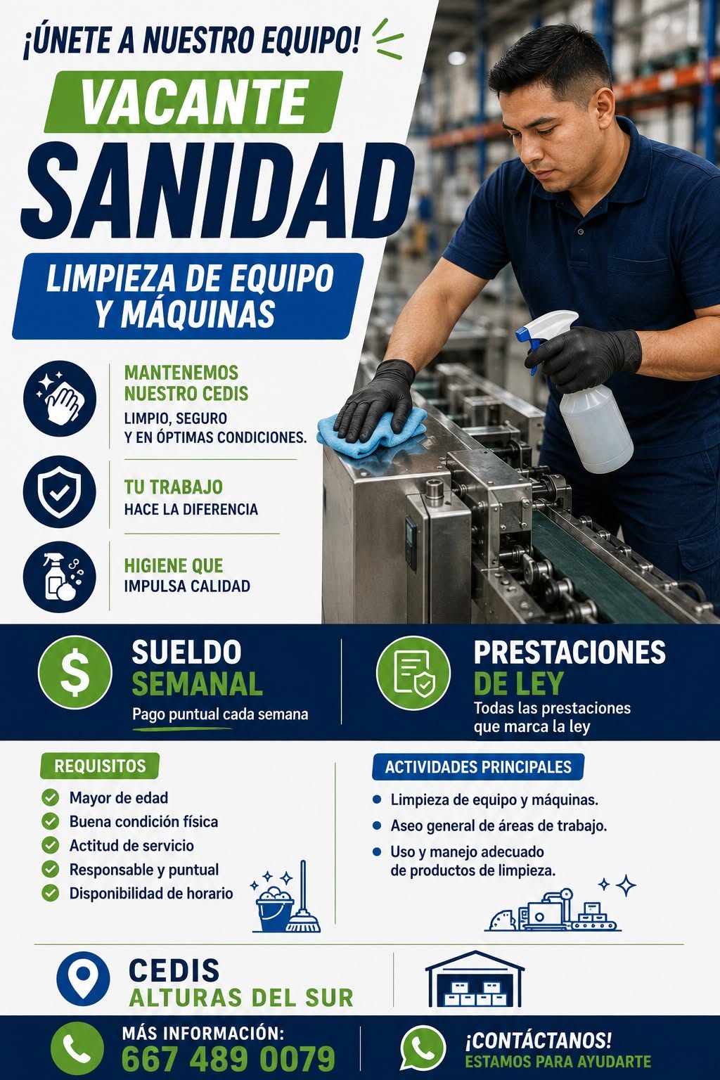 Sanidad Limpieza de Equipo y Máquinas