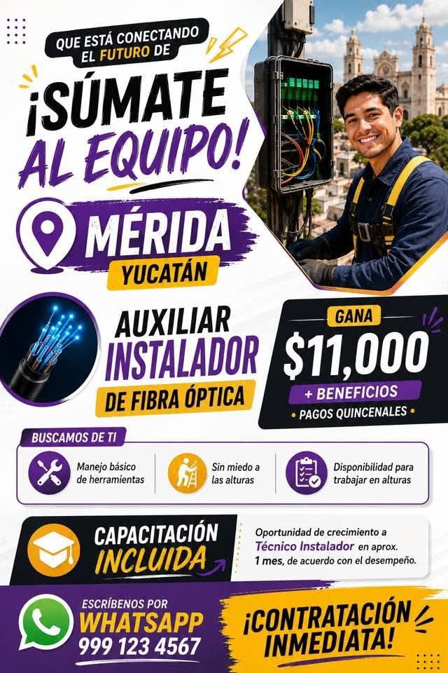 Auxiliar Instalador de Fibra Óptica