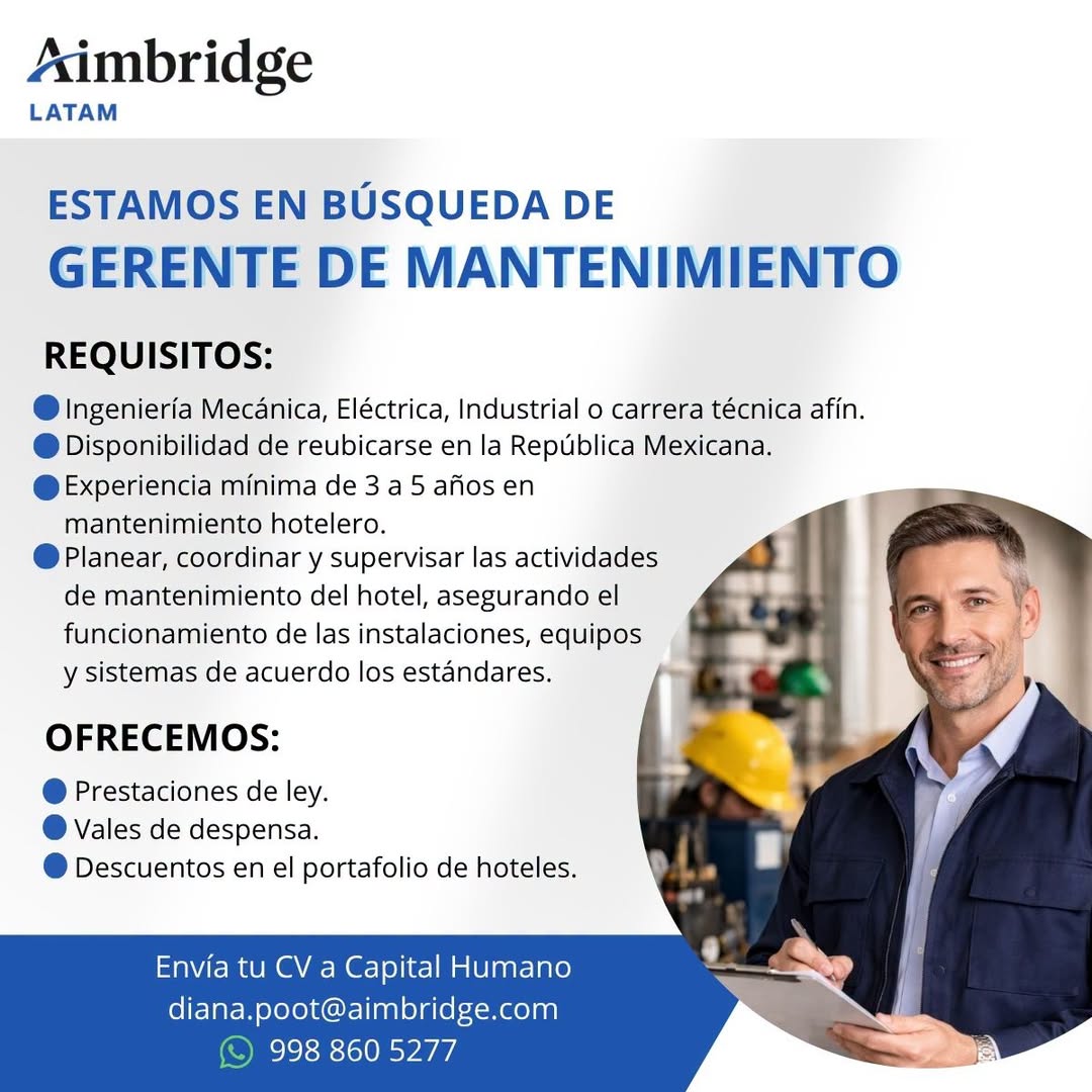 Gerente de Mantenimiento