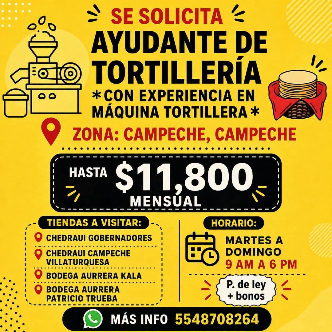 Ayudante de Tortillería