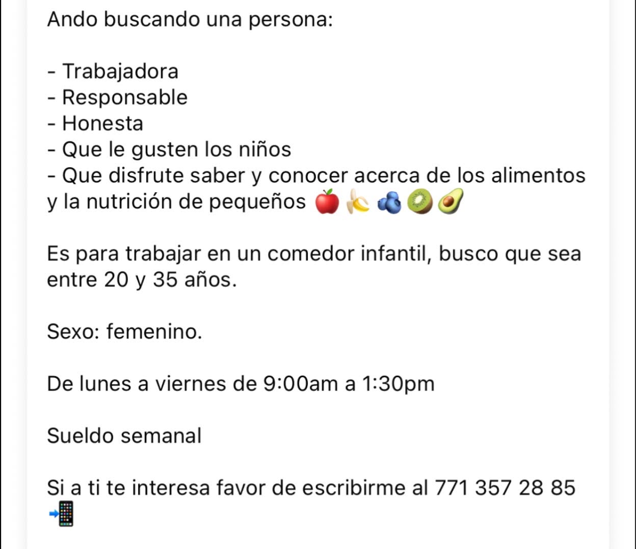 Trabajadora de Comedor Infantil