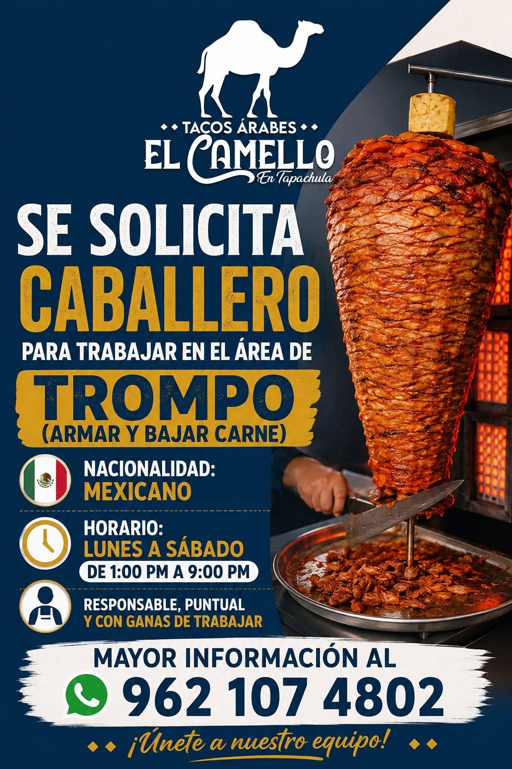 Caballero para el área de trompo