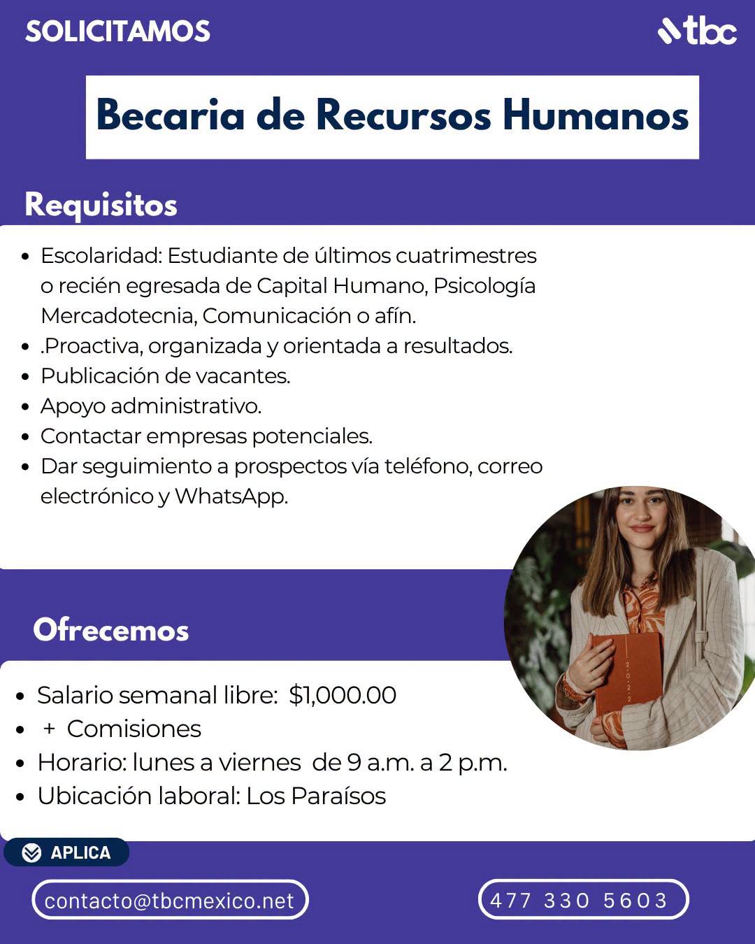 Becaria de Recursos Humanos