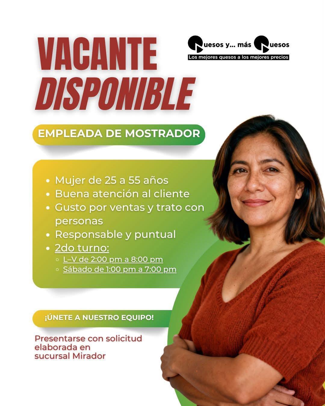 Empleada de Mostrador