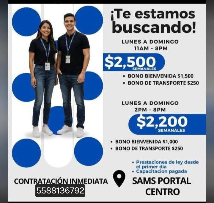 Personal para trámite de tarjeta de crédito