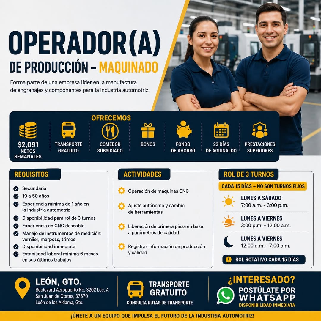 Operador de Producción – Maquinado