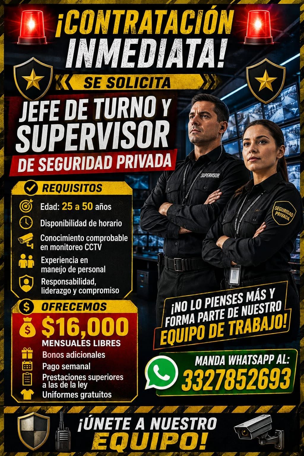 Jefe de Turno y Supervisor de Seguridad Privada