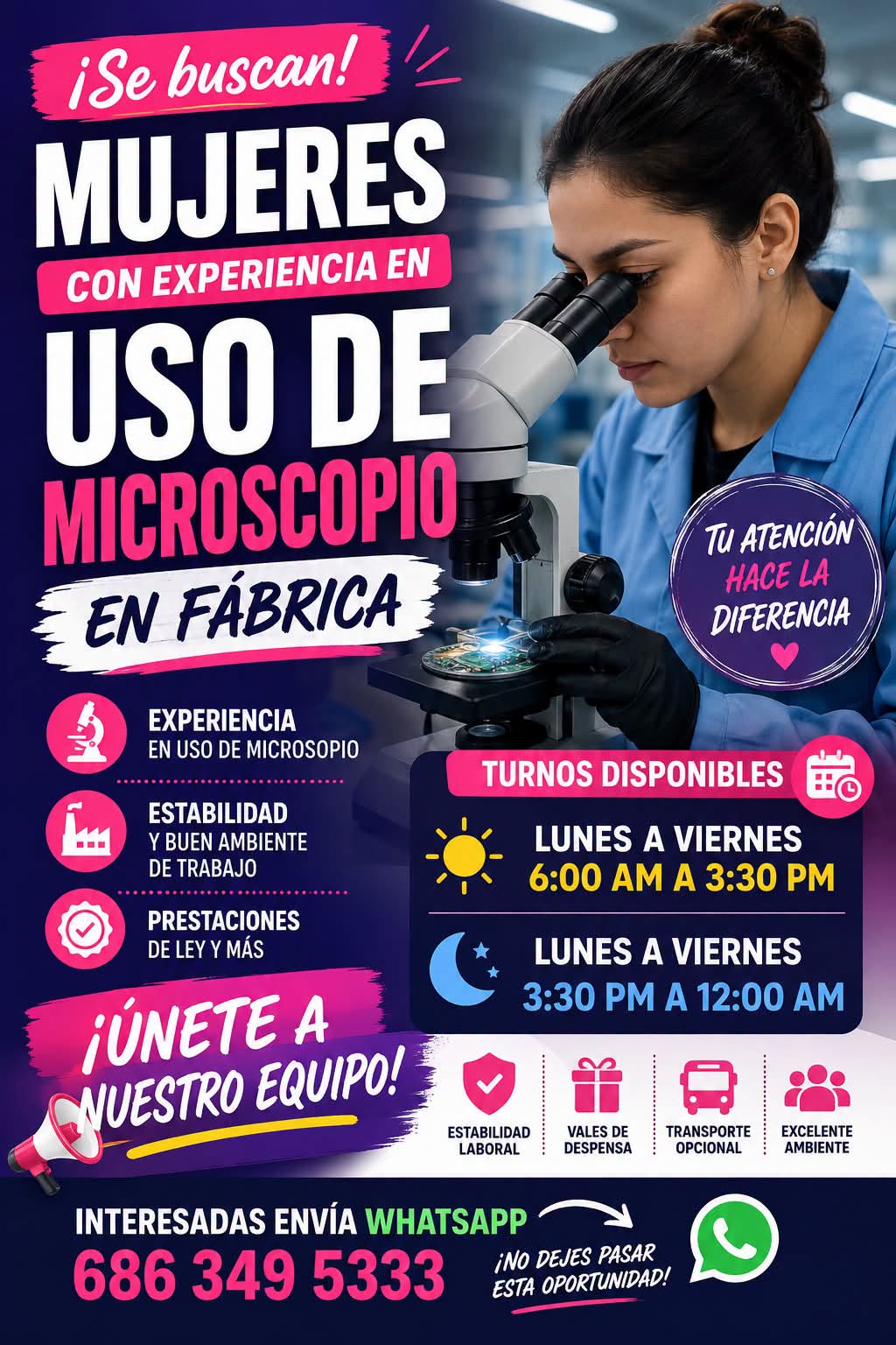 Operadora de Microscopio