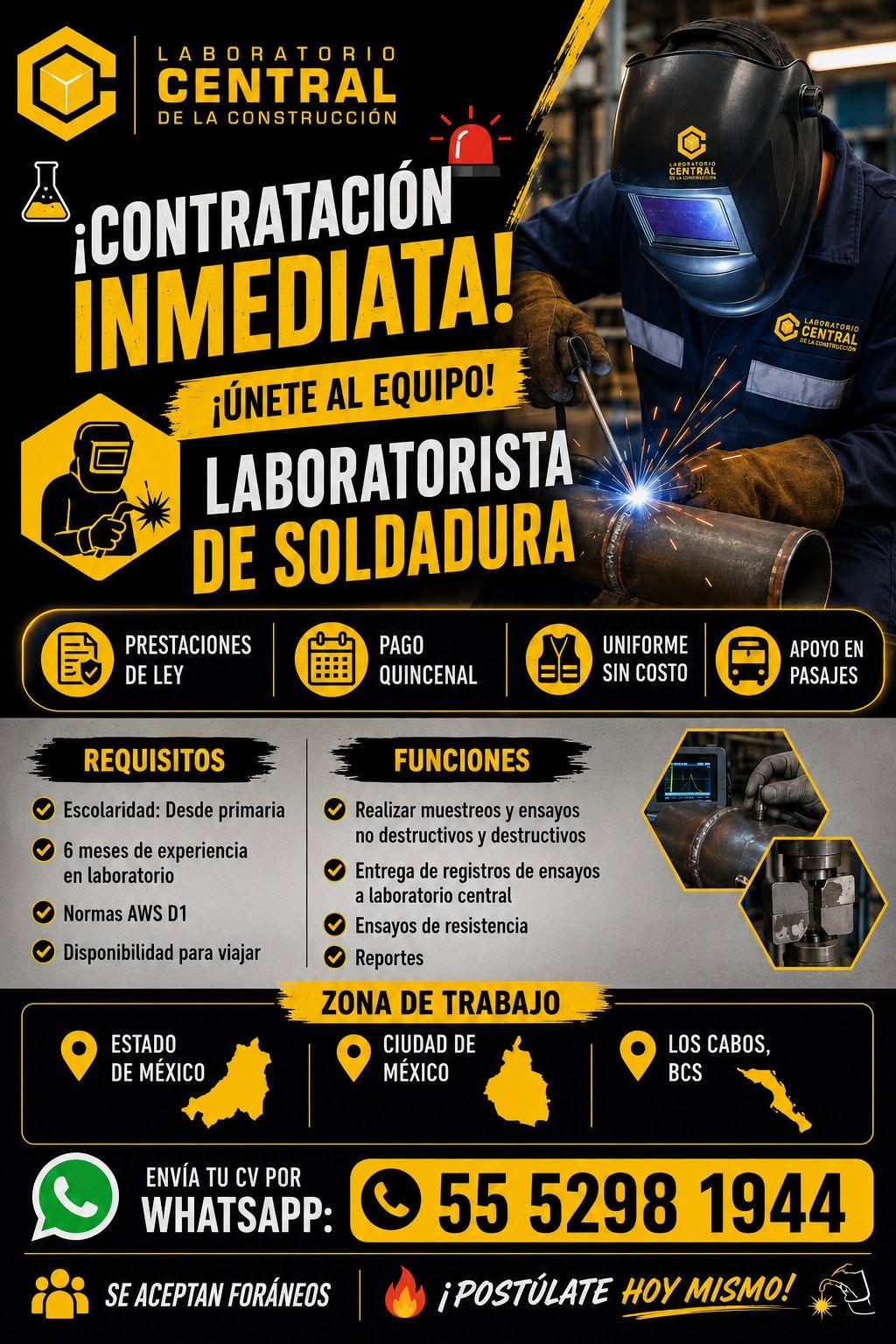 Laboratorista de Soldadura
