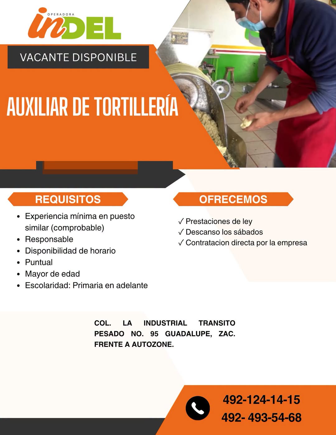 Auxiliar de Tortillería