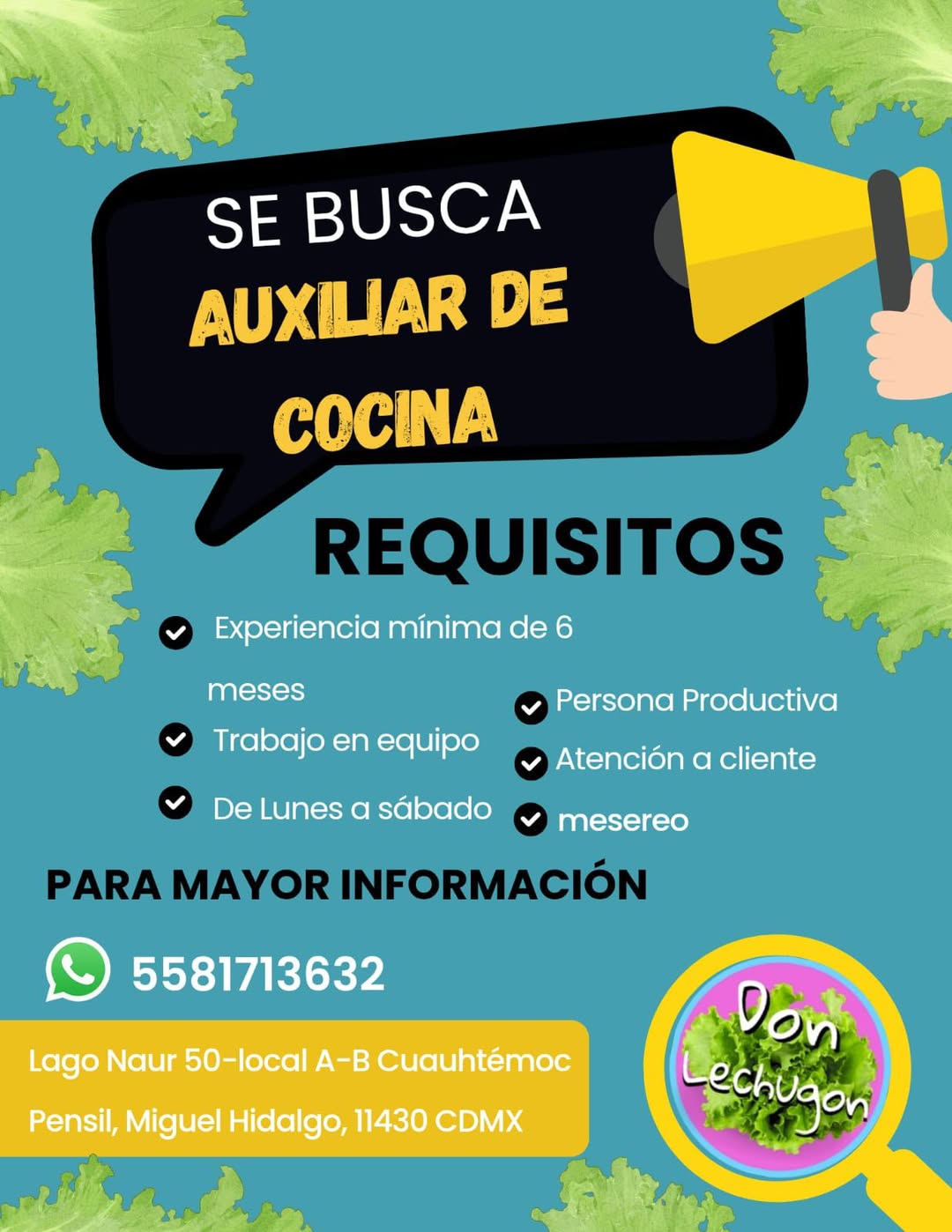 Auxiliar de Cocina