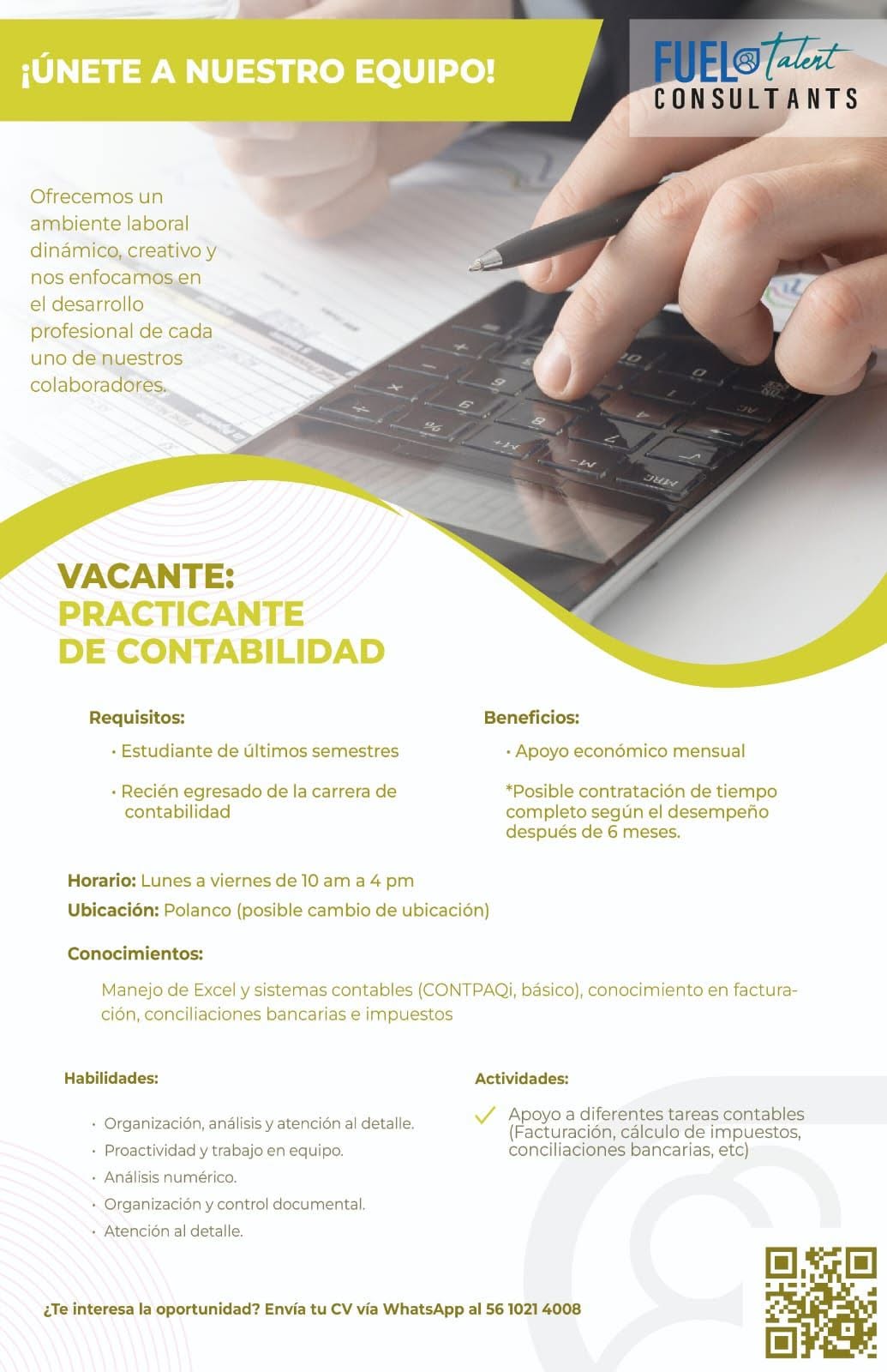 Practicante de Contabilidad