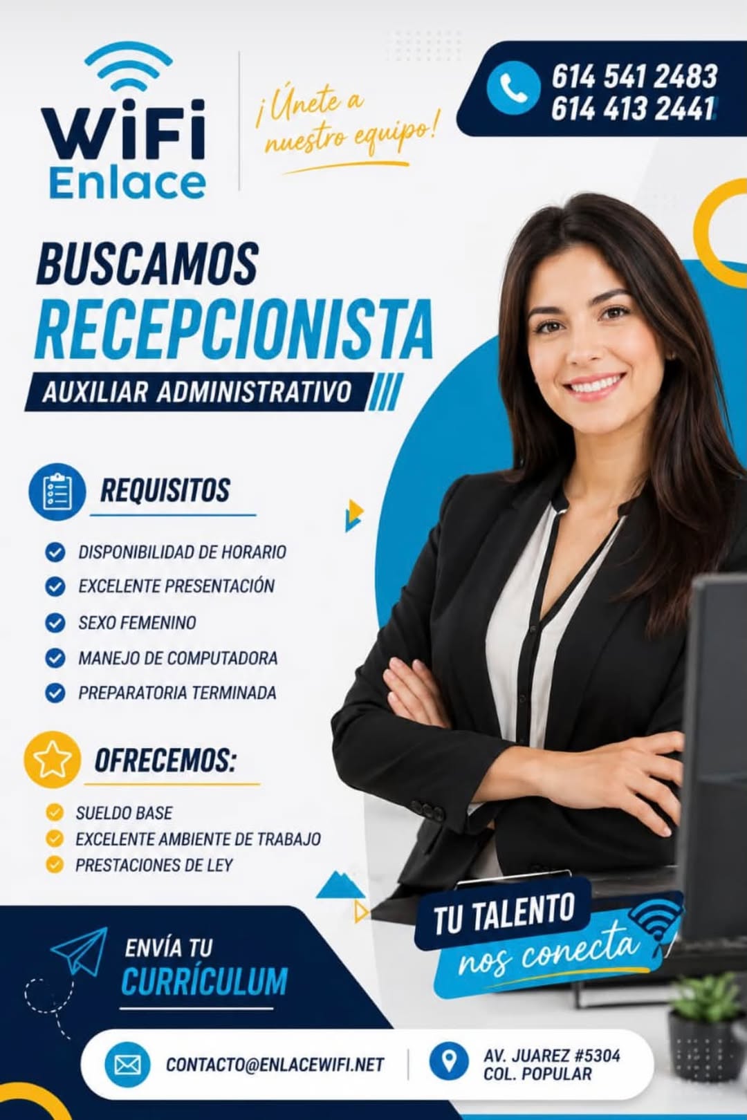 Recepcionista / Auxiliar Administrativo