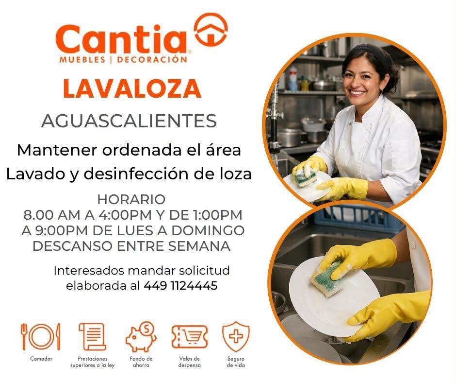 Auxiliar de Lavado de Loza