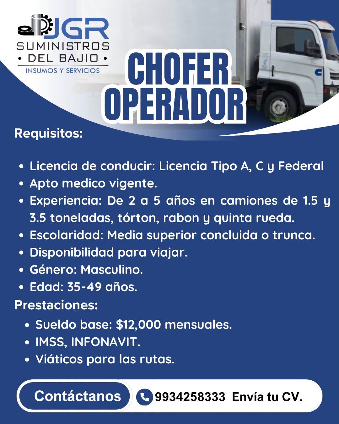 Chofer Operador