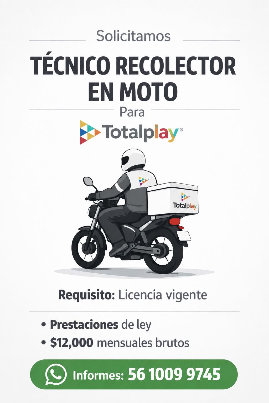 Técnico Recolector en Moto