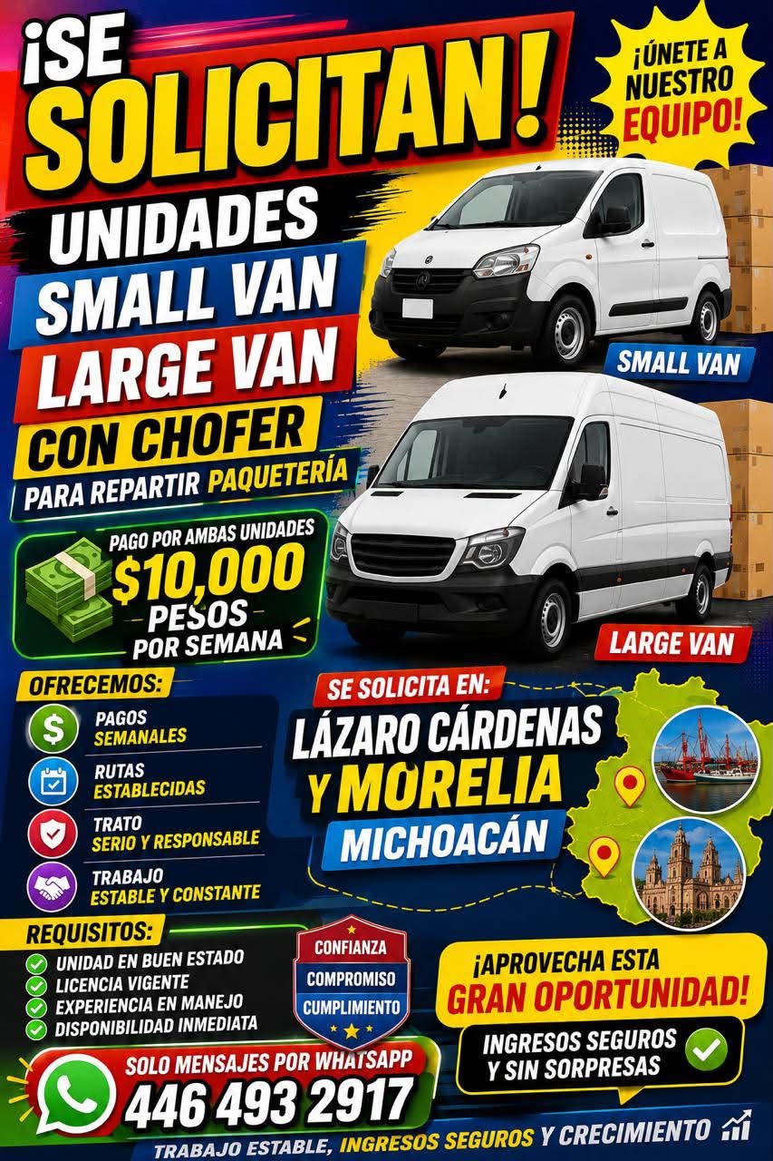 Chofer para Reparto de Paquetería