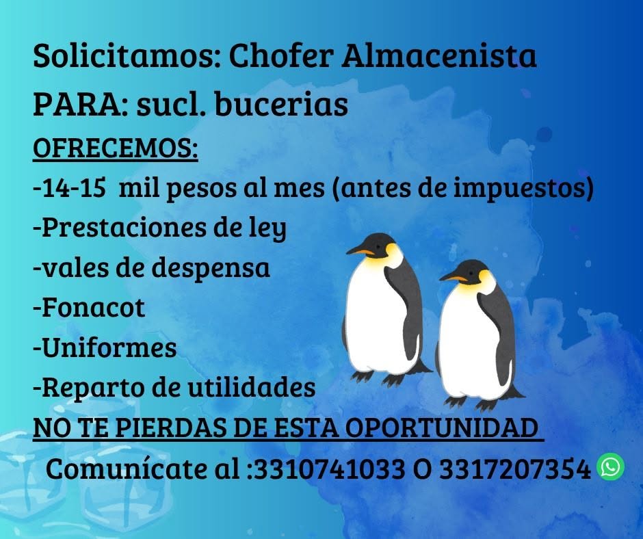 Chofer Almacenista