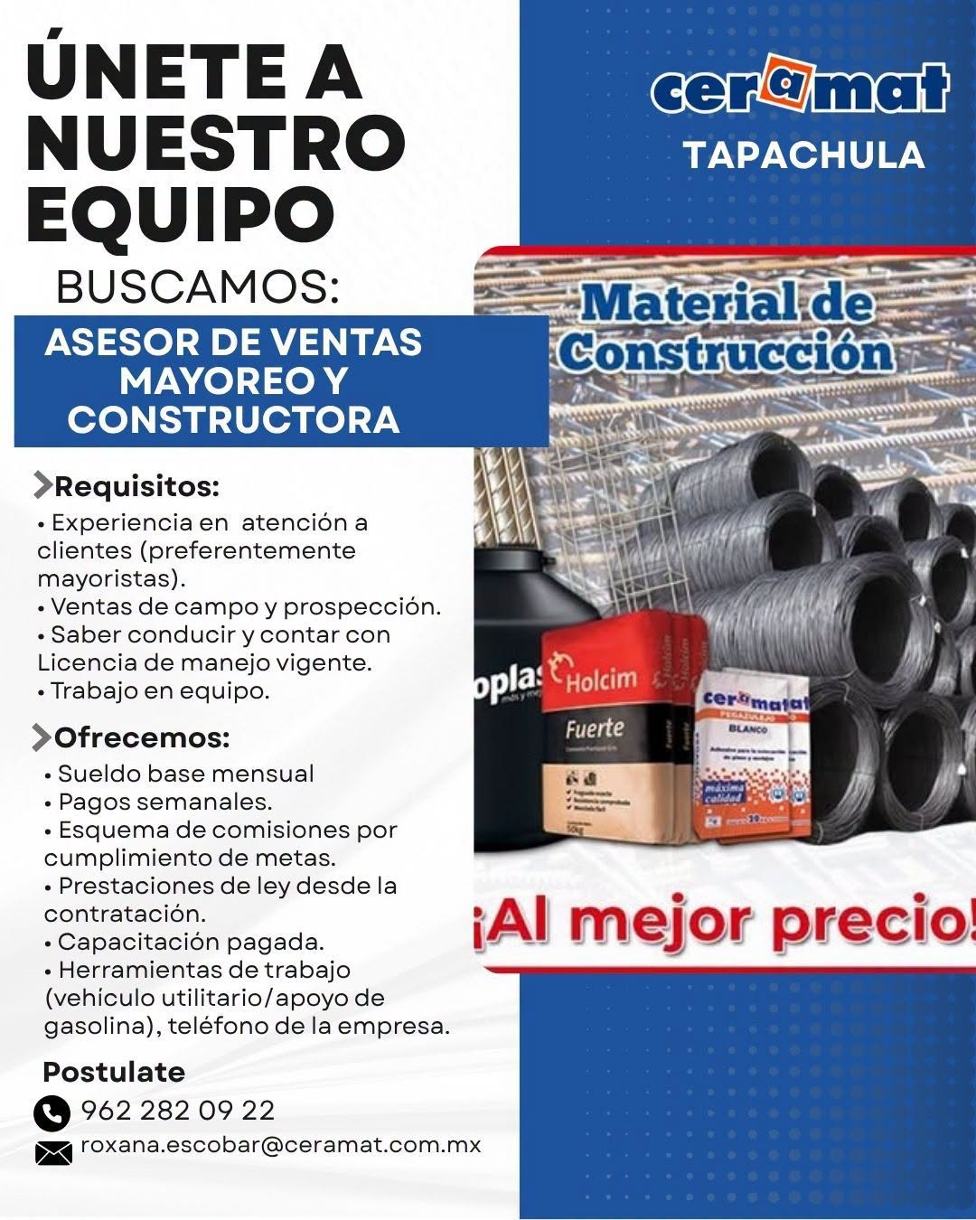 Asesor de Ventas Mayoreo y Constructora