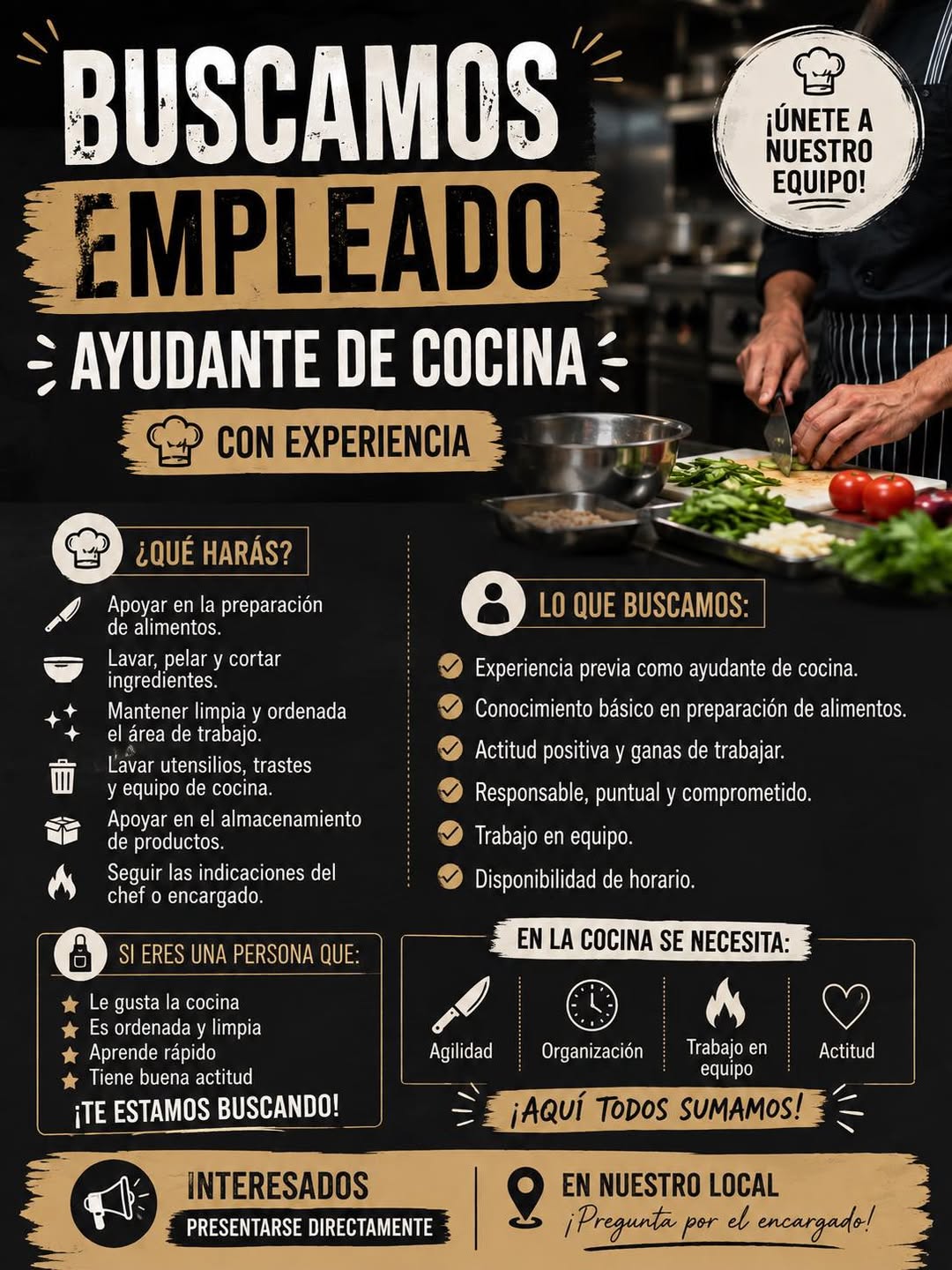 Ayudante de Cocina