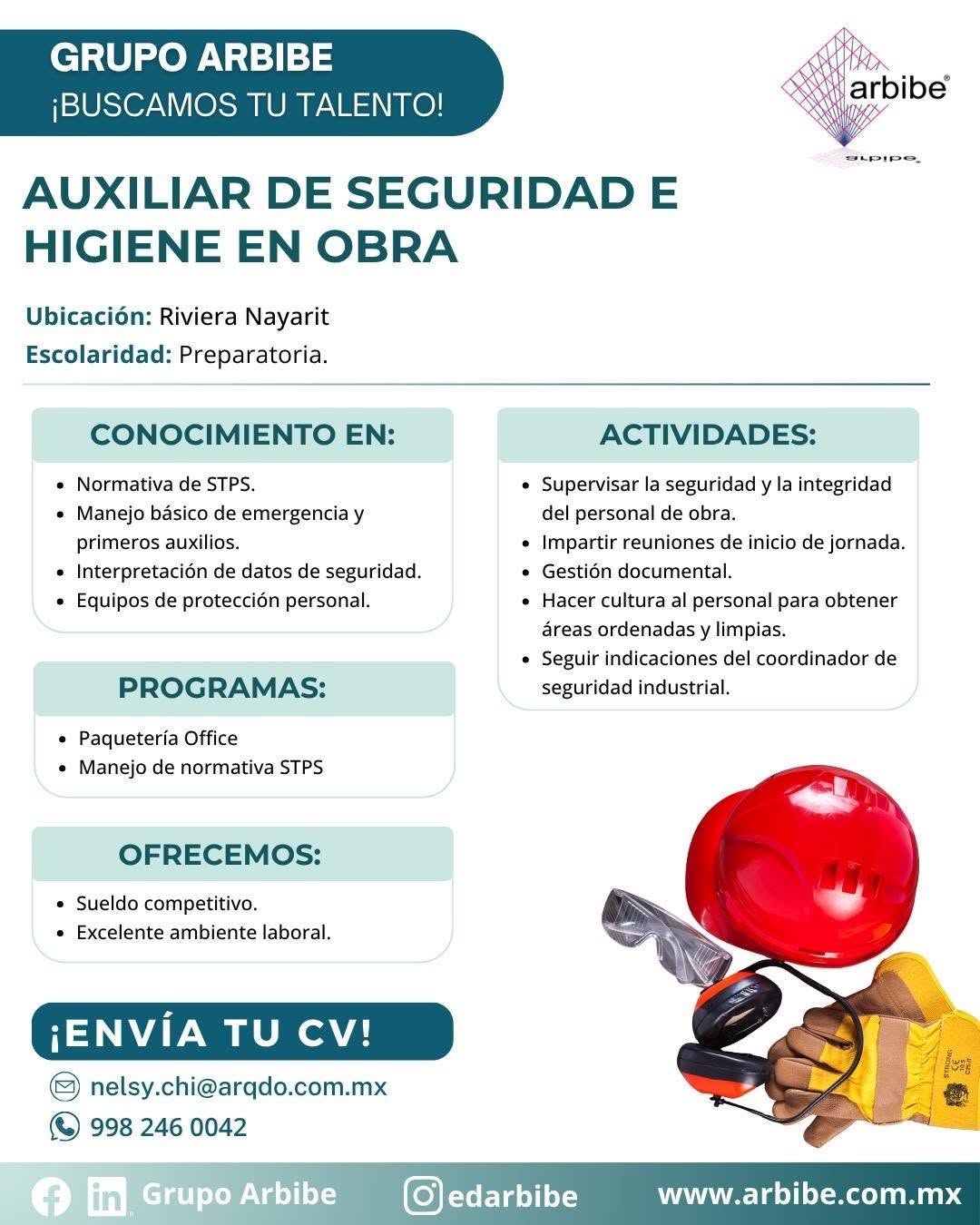 Auxiliar de Seguridad e Higiene en Obra