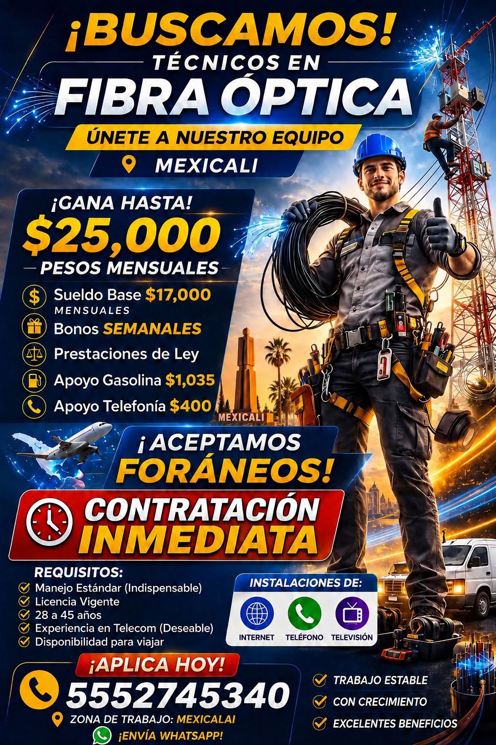 Técnico Instalador de Fibra Óptica