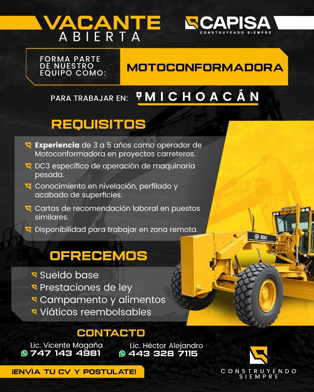 Operador de Motoconformadora