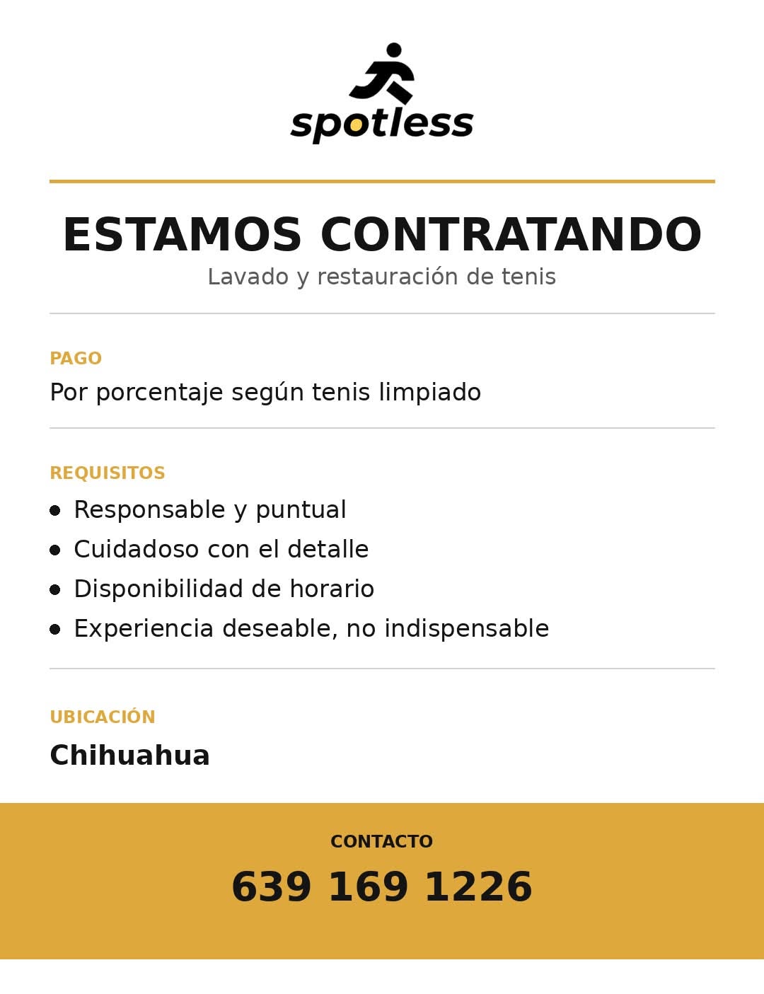Empleado para Lavado de Tenis