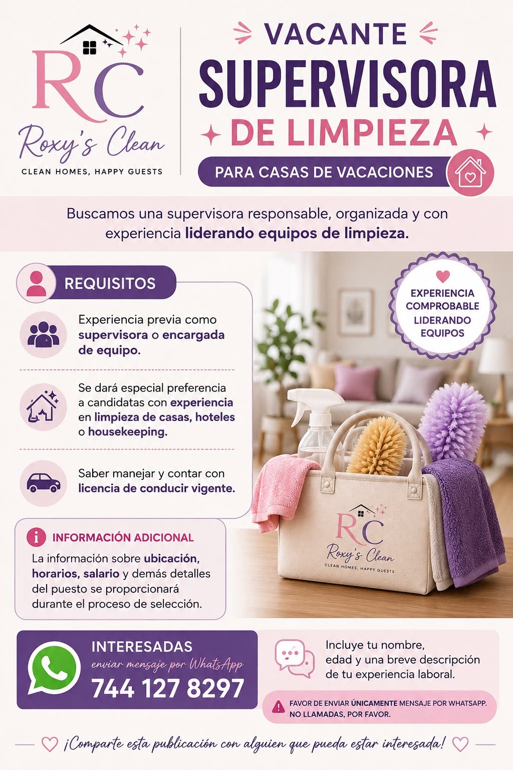 Supervisora de Limpieza