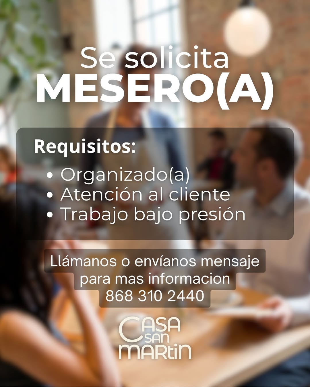 Mesero(a)