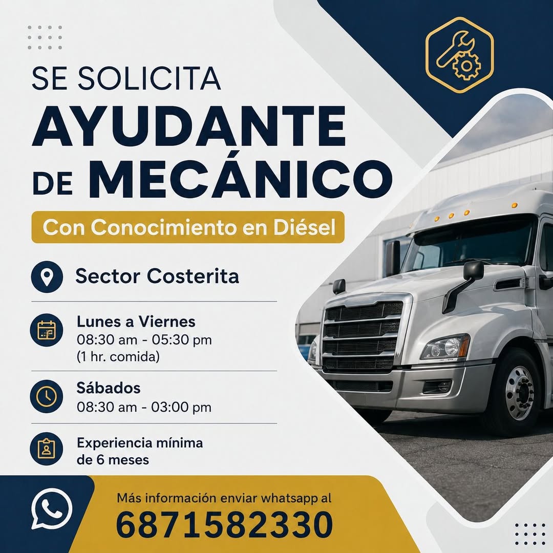 Ayudante de Mecánico Diésel