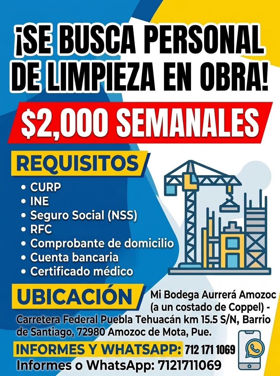 Personal de limpieza en obra
