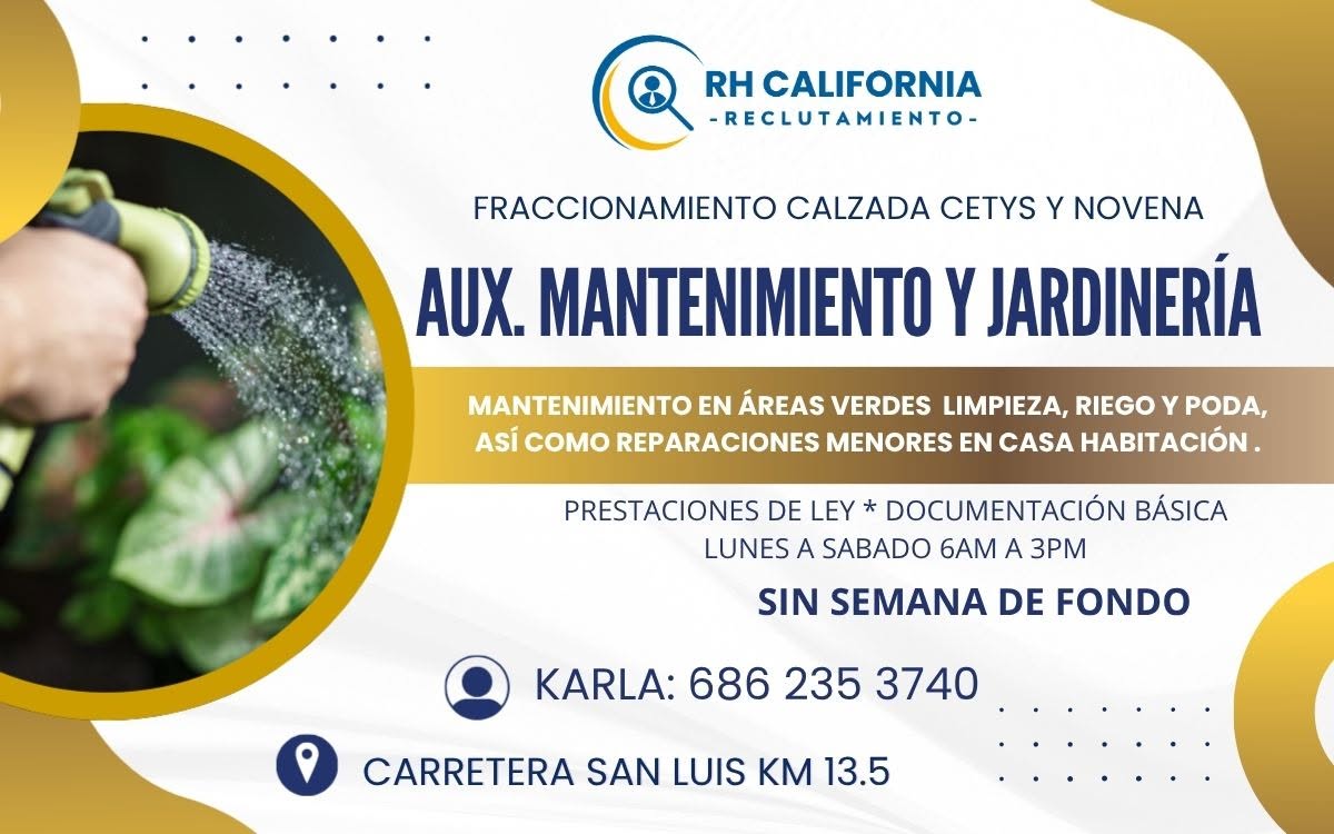 Auxiliar de Mantenimiento y Jardinería