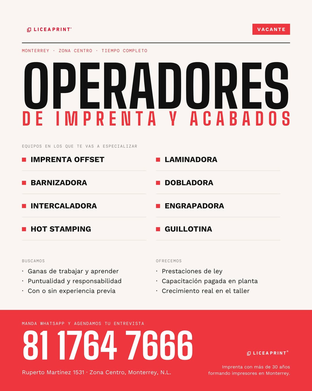 Operador de Imprenta