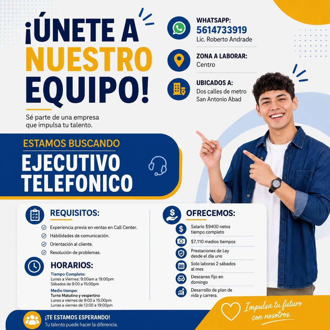 Ejecutivo Telefónico Tiempo Completo