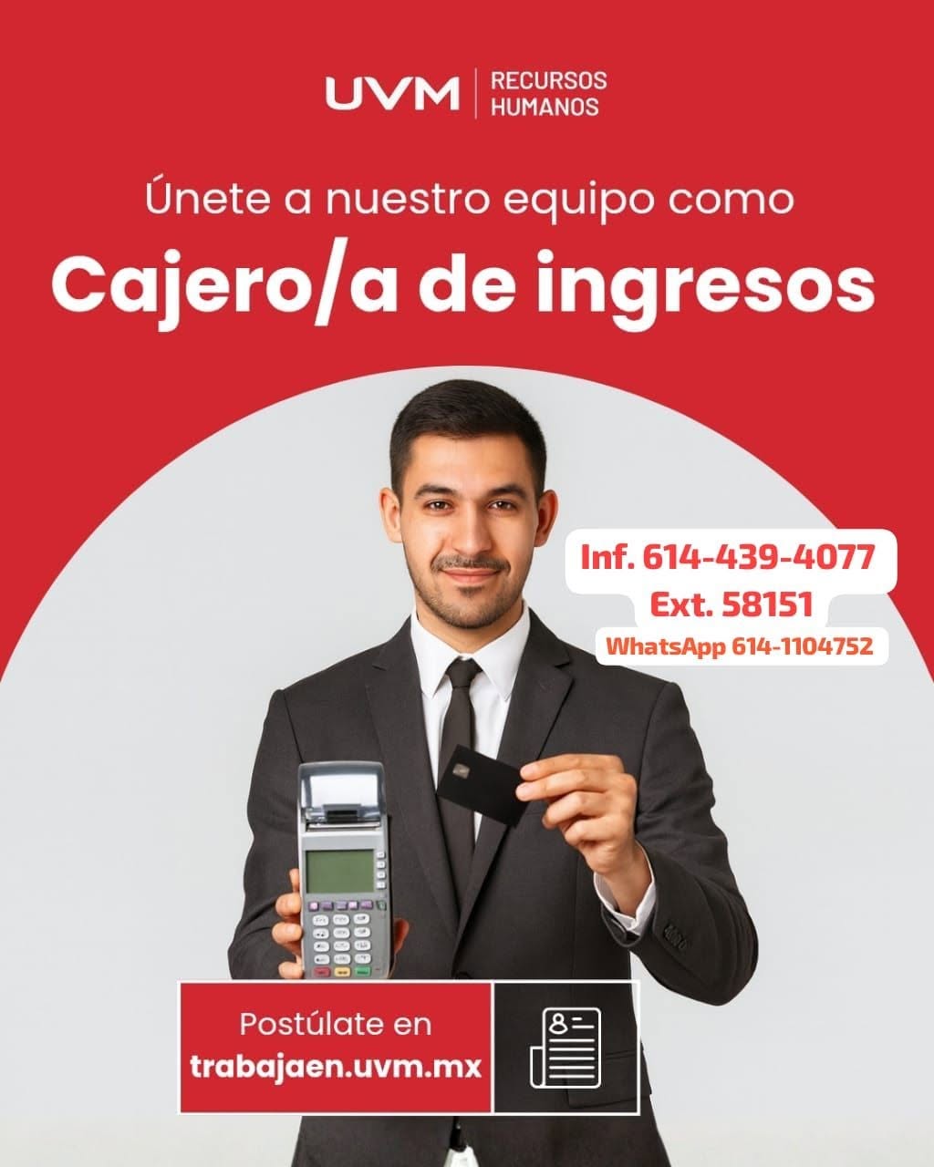 Cajero/a de ingresos