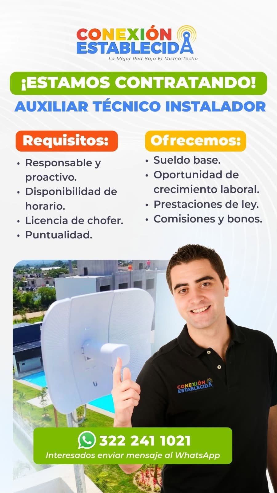 Auxiliar Técnico Instalador