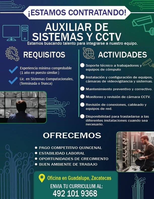 Auxiliar de Sistemas y CCTV
